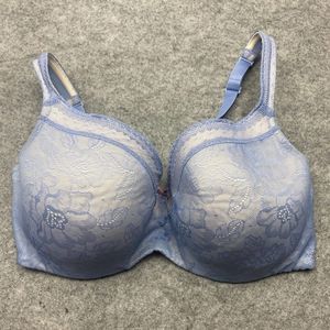 Cacique Womens Bra 42DD Blue Modern Lace Covered Nylon Blend